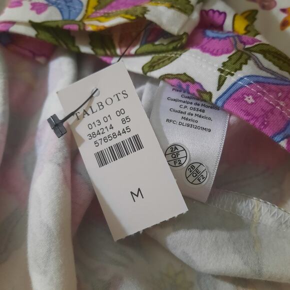 Talbots Bateau Neck 3/4 Sleeve Floral The Talbot Tee Size Medium NWT - Picture 6 of 7